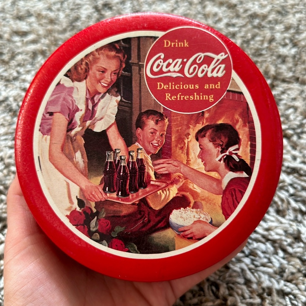 Vintage 1992 Coca-Cola Fireplace Tin Container